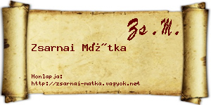 Zsarnai Mátka névjegykártya